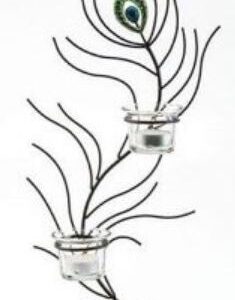 Teelichthalter Passion, Metall und Glas, Schwarz, zweiflammig, 42,5 cm