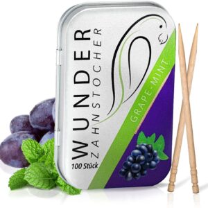Wunderzahnstocher-Traube/Minze Metallbox (100 Stück)
