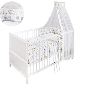 JEDYNAK Komplett-Bett Eule 140x70cm weiß