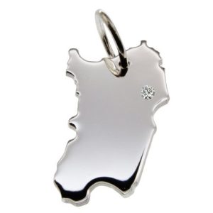 Sardinien Anhänger mit Brillant 0,015ct am Wunschort  925 Silber