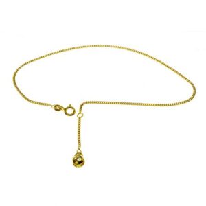 Fusskettchen - Panzer - 25cm - 585 Gelbgold mit Zirkonia-Anhänger