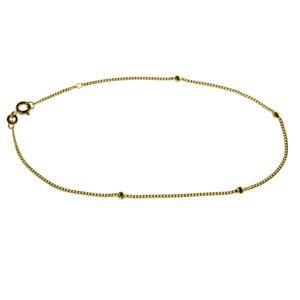 Fusskettchen - Panzerkette - 25cm - 585 Gelbgold mit Kugeln