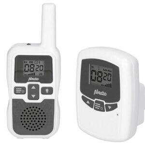 ALECTO Babyphone bis zu 3000 Meter Reichweite DBX-80 Babyeinheit Elterneinheit mit Gürtelclip USB - Micro-USB-Ladekabel Adapter NI-MH Akku 600 mAh Bedienungsanleitung NL / EN / DE / FR / ES / IT Uni