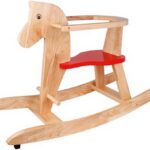 Holzschaukelpferd rot,Sitzhöhe ca. 26cm, 1 Stück