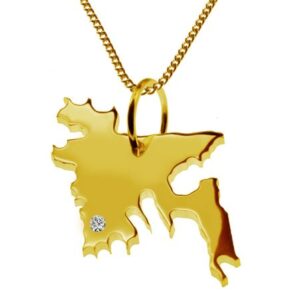 50cm Kette + Bangladesh mit Brillant am Wunschort 585 Gold