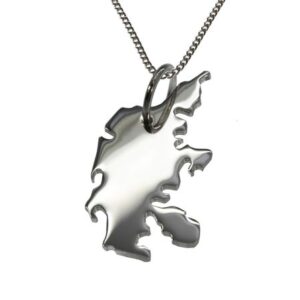 50cm Halskette + Dänemark Anhänger in massiv 925 Silber
