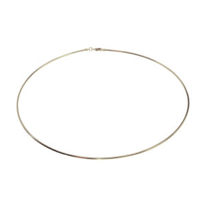 Halsreif Omega 1mm - 50cm - 750 Weißgold mit Schraubverschluss