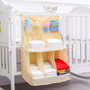 Baby and infant supplies baby crib storage hanging bag diaper feeding bottle storage bag factory direct baby crib three-dimensional bed hanging bag