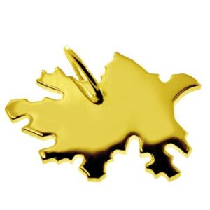 Anhänger der Landkarte Azerbaijan in massiv 333 Gelbgold