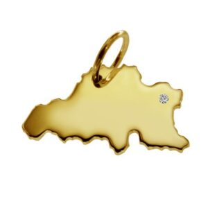 Anhänger Belgien mit Brillant am Wunschort 585 Gelbgold