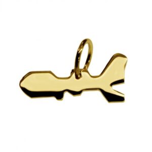Anhänger der Landkarte Elba in massiv 585 Gelbgold