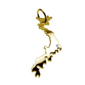 Anhänger Japan mit Brillant am Wunschort 585 Gelbgold