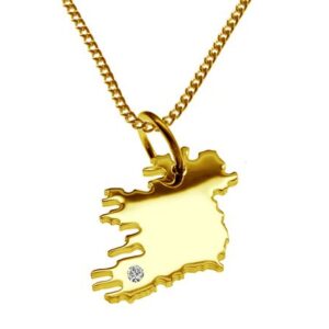 Kette + Irland komplett mit Brillant am Wunschort 585 Gold