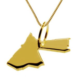 50cm Halskette + Jordanien Anhänger in 585 Gelbgold
