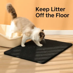 Cat Litter Mat Double Layer EVA Waterproof Non Slip Trapping Pad for Cat Toilet