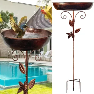 Garten-Vogelbad, robustes Eisen-Vogelbad für den Außenbereich, Vintage-Steh-Vogelbadschale für den Außenbereich, Garten, Terrasse, Hof