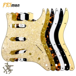 Feiman Gitarrenteile Schlagbrett für ST SSS Gitarre mit drei umgekehrten montierten American Vintage '65 Single-Coil Strat Pickups