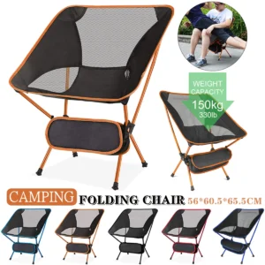 Ultralight Camping Chair, Portable Outdoor Folding Fishing Chairs Seat for Travel Camp Beach Fishing Foldable Stool Picnic Chair