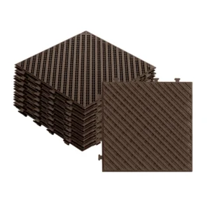 12x12 in Plastic Interlocking Deck Tiles Waterproof PVC Outdoor Flooring Pavers for Patio All Weather Outdoor Furniture