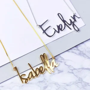 Custom Name Charms Necklace Gold Color Stainless Steel Box Chain Necklaces for Women Men Personalized Handmade Pendants Jewelry