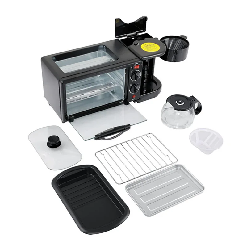 Küche 3 In 1 Frühstück, Der Maschine Tropf Kaffeemaschine Haushalt Brot Pizza Bratpfanne Toaster Elektrische Ofen Küche 3 In 1 Frühstück, Der Maschine Tropf Kaffeemaschine Haushalt Brot Pizza Bratpfanne Toaster Elektrische Ofen – Bild 2
