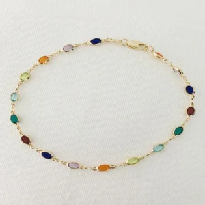Gold Überzogene Multi Farbe Kristall Perlen Fußkettchen Kette Ankle Armband Für Frauen Mädchen Sommer Ankle Armband Boho Strand Fuß Kette