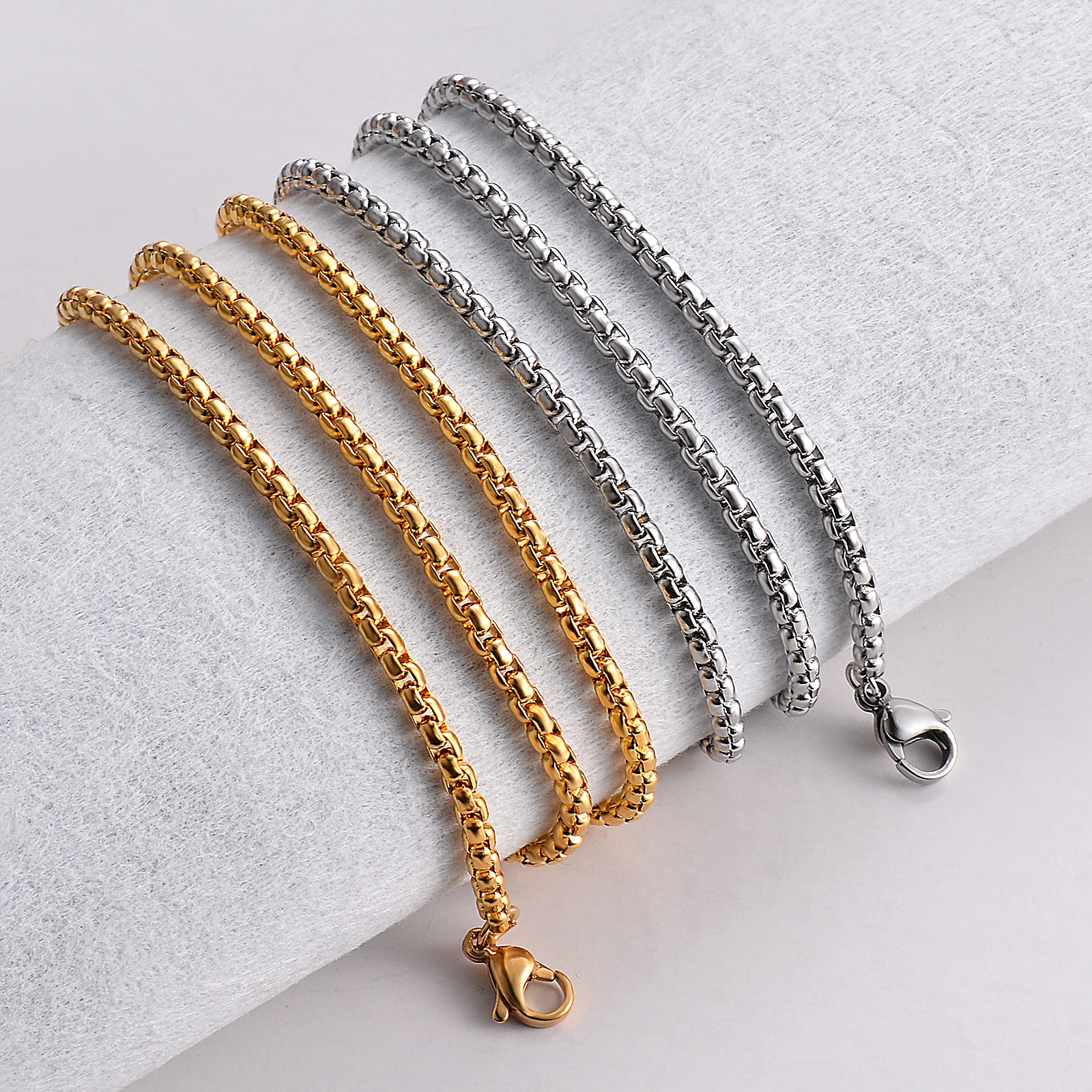 1 Stück Edelstahl Perlenkette Figaro-Kette Halskette Für Anhänger Herren Damen Schmuck Accessoires 1 Stück Edelstahl Perlenkette Figaro-Kette Halskette Für Anhänger Herren Damen Schmuck Accessoires – Bild 2