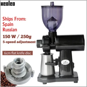 XEOLEO Espresso-Kaffeemühle Elektrische Kaffeemühle mit Flachmahlwerk Haushalts-Espressomaschine Kaffeebohnenmühle 220V/110V