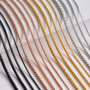 1 Stück Edelstahl Perlenkette Figaro-Kette Halskette für Anhänger Herren Damen Schmuck Accessoires