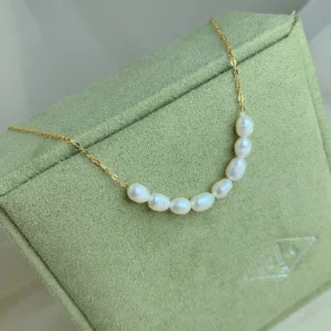Natürliche Süßwasser Perle Halskette 925 Silber Gold Ketten Für Frauen 2022 Personalisierte Mutter der Tag Geschenk Schmuck