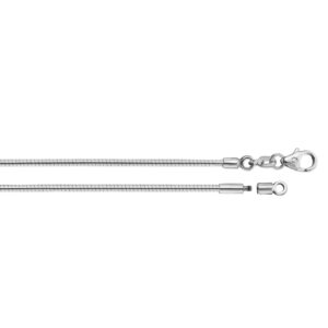 Halsreif Omega 1,5mm - 45cm - 750 Weißgold mit Schraubverschluss