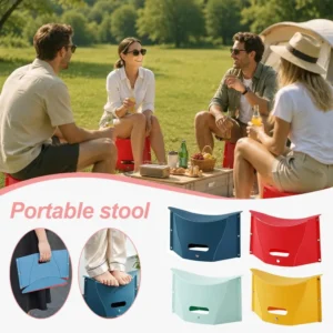 Multifunctional 3-in-1 Folding Stool Portable PP Plastic Small Bench with Handle Foldable Storage Basket