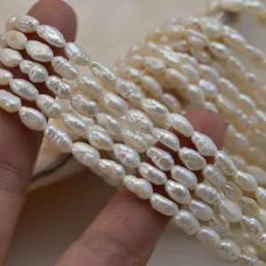 4–5 mm barocke gestreifte kleine Perlen, natürliche Süßwasserperlen für Schmuckherstellung, Zubehör, DIY-Halskette, Armband, Zubehör