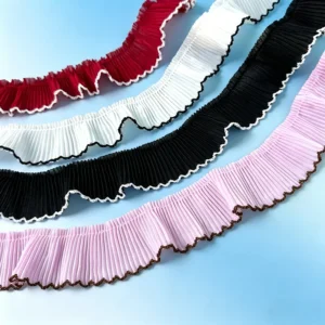 2/5 Yards 3,5cm Plissierte Spitzenborte, Halbmond-Chiffon-Spitzenband, DIY-Zubehör für Haustierkleidung, Röcke, Schals, Heimdekoration