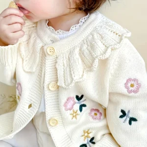 Autumn and Winter Baby Knitted Cardigan Baby Girl Tops Toddler Winter Baby Style Warm Sweater