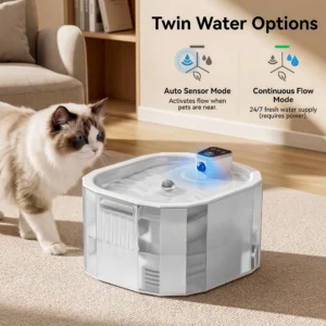 Kabelloser Katzenwasserbrunnen 2200mAh Bewegungssensor Automatischer Haustier-Wasserspender Ultra-Leise Pumpe Filter USB Aufladbar für Zuhause und Reisen