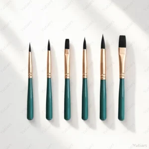 6-teiliges Mini-Pinselset, Feinpinsel für Aquarell-, Acryl- und Gouachemalerei, Bastel- und Modellbau-Kunstbedarf, grüner Griff