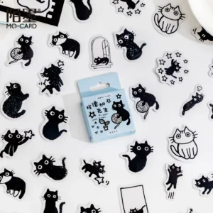 45 Katzen-Aufkleber im Set – Niedliche Cartoon-Kätzchen Sticker für Notizbücher, Fotoalben, Journals & DIY-Dekoration