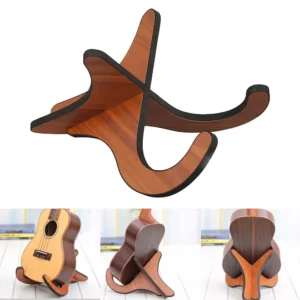 1 x Ukulele-Ständer – tragbarer X-Rahmen-Klapphalter für akustische Ukulele, rutschfester, gepolsterter Präsentationsständer, Bühnenzubehör