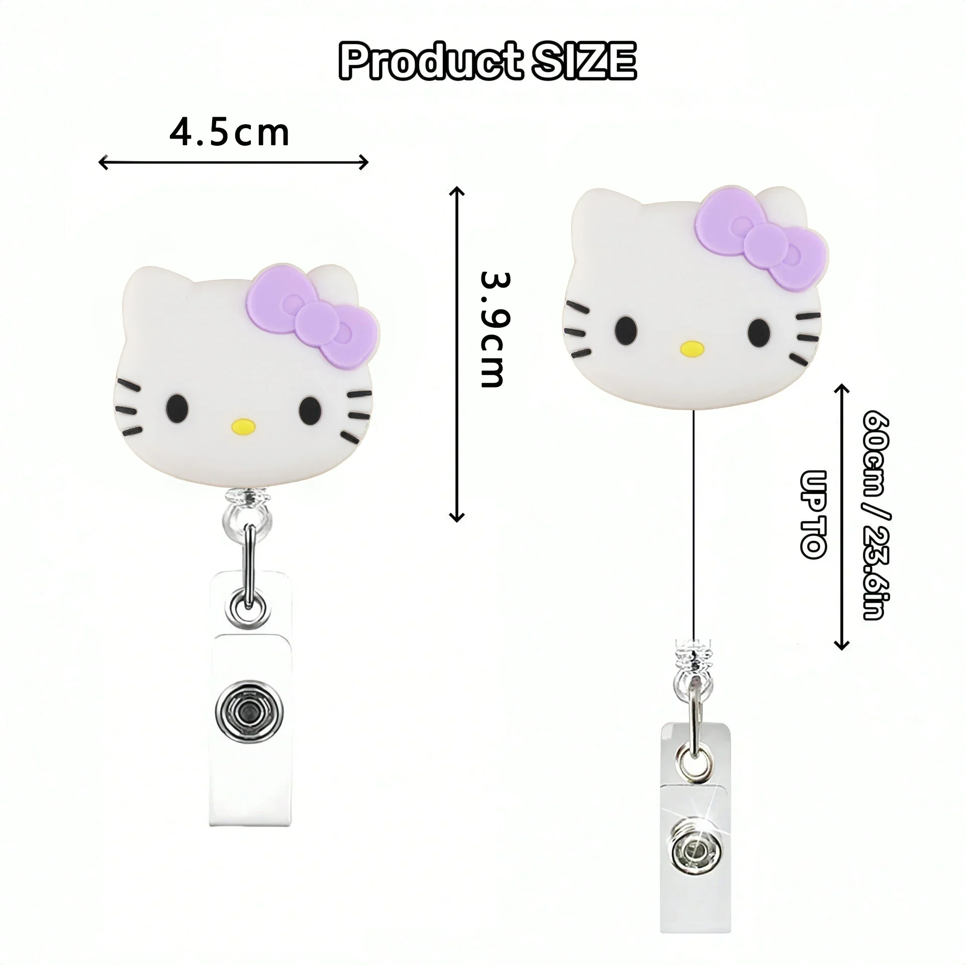 Kawaii Geschenk-Katzen-Ausweishalter Mit Glitzer-Effekt Und Schlüsselanhänger Für Frauen, Studenten Und Bürobedarf Kawaii Geschenk-Katzen-Ausweishalter Mit Glitzer-Effekt Und Schlüsselanhänger Für Frauen, Studenten Und Bürobedarf – Bild 2