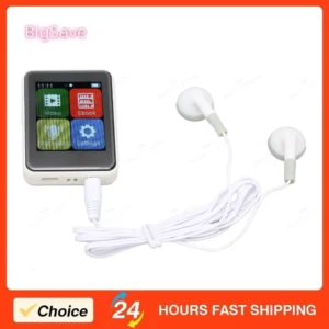 Tragbarer MP3-Player, Bluetooth 5.0, intelligente HD-Geräuschunterdrückung, FM-Radio, elektrisches Buch, 1,8-Zoll-MP3-Player mit vollem Touchscreen