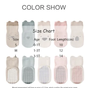 3 Pairs Cartoon Kids Infant Baby Anti-Slip Socks for Girls and Boys 4 Seasons Cotton Unisex Playground Floor Stockings