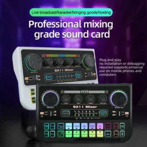 FUHAM SX11 Audio-Interface-Soundkarte, 48 V Strom, Live-Streaming, Aufnahme, Podcast-Studio für YouTube, Computer/Telefon, Soundkarte