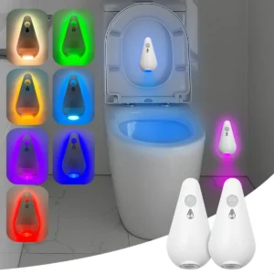 RGB Smart Motion Sensor Nachtlicht, Toilettensitzlichter, USB wiederaufladbare 8-Farben-Lampe für Sommerkorridor WC Camping Home Decor