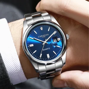 CHRONOS Top Marke Luxus Mann Armbanduhr Wasserdicht Leucht Datum Männer Uhren Edelstahl Quarz herren Uhr Männlich reloj