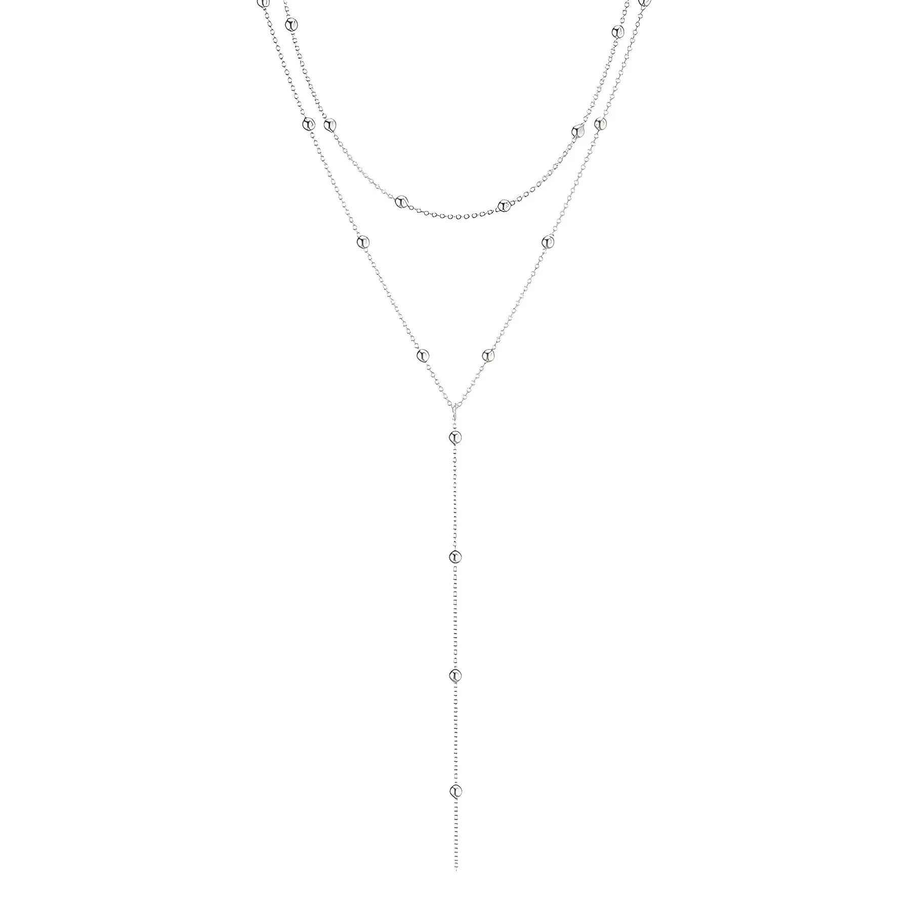 Vergoldete Lariat-Halskette Für Frauen, Doppelte Laryer, Lange Kette, Tropfen-Anhänger, Choker-Halsketten, Modische Geschenke Vergoldete Lariat-Halskette Für Frauen, Doppelte Laryer, Lange Kette, Tropfen-Anhänger, Choker-Halsketten, Modische Geschenke – Bild 5