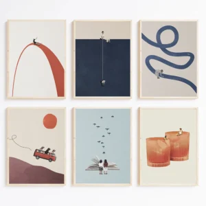 Vintage Abstrakte Museumskollage Kreatives Lustiges Skurriles Poster Leinwandgemälde Wandkunst Bilder Heim Schlafzimmer Wohnheim Dekoration