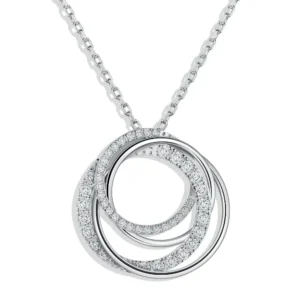 Volle Moissanit-Anhänger-Halskette für Damen D VVS1 18 Karat Weißgold vergoldet 925 Sterling Silber Lab-Diamantkette Luxusschmuck