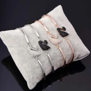 Luxus Zirkon Charm Armband Schmuck Zubehör für Frauen Party Geschenke Mode Gold Rose Gold Schwan Armreif