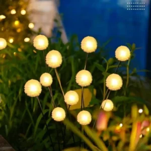 6LED Solar-Pusteblumen-Ambientelicht, wasserdichte warmweiße LED-Gartenleuchte für Hof, Weg, Rasen, Terrasse, Hochzeit, Party
